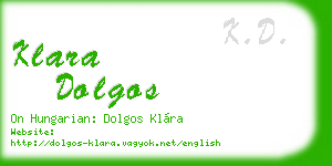 klara dolgos business card